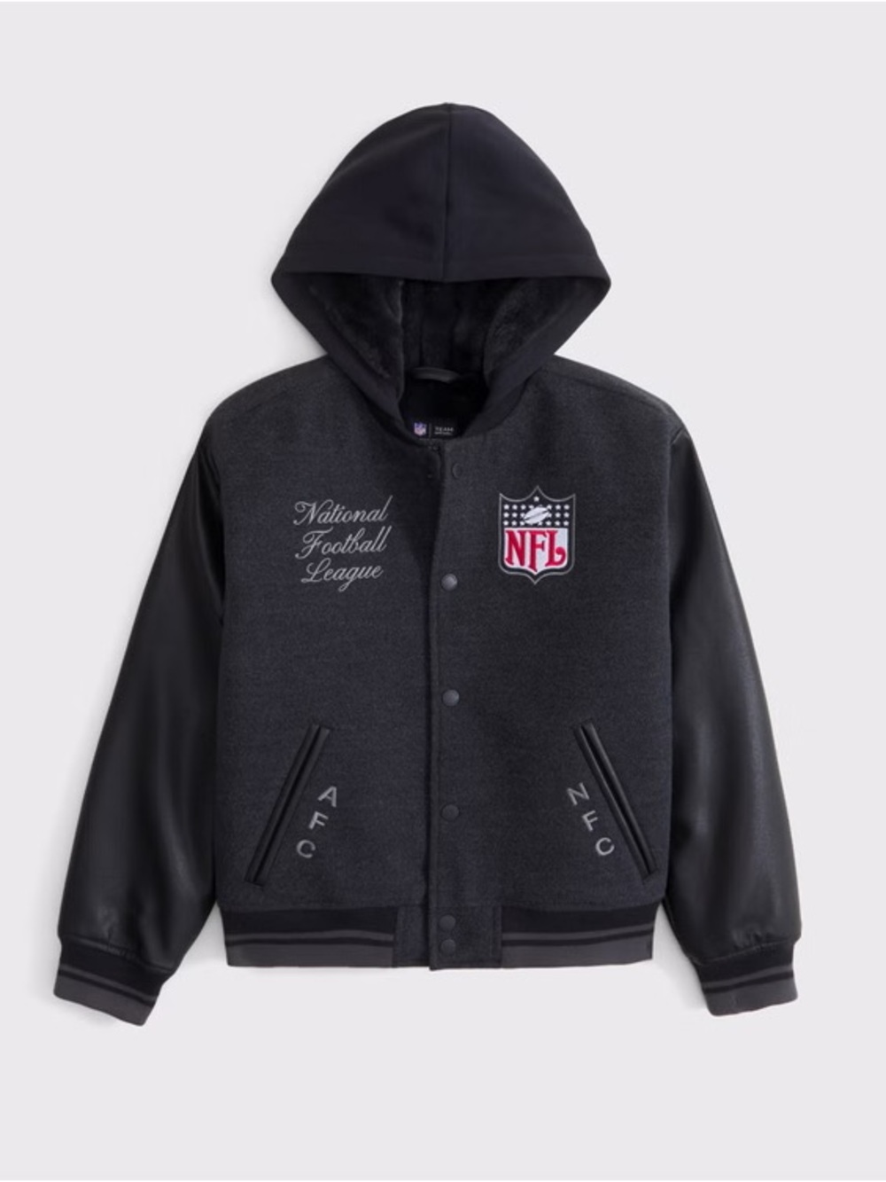 NFL winterized hooded bomber jacket by Abercrombie, boys, size 15/16